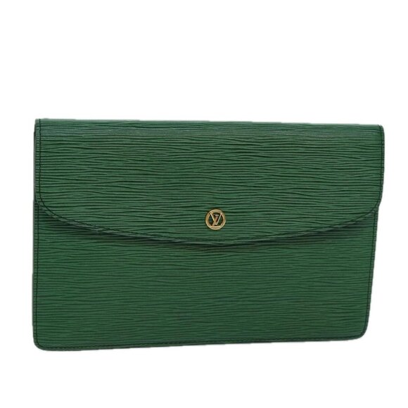 LOUIS VUITTON Epi Montaigne 27 Clutch Bag Green M52654 LV Auth 83255 - Picture 1 of 16